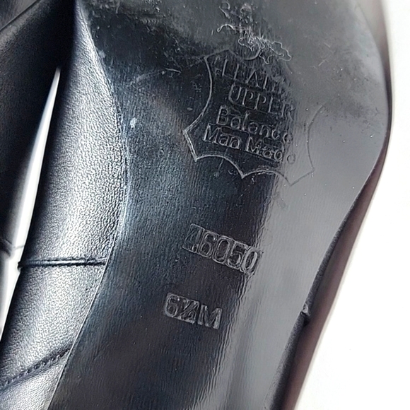 Mister Shoes Markon Footwear Heeled Boots Black Leather Calf Length Pull-On 6.5M - Picture 14 of 14